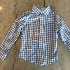 johnnie-O Kids Light Blue and White Plaid Shirt